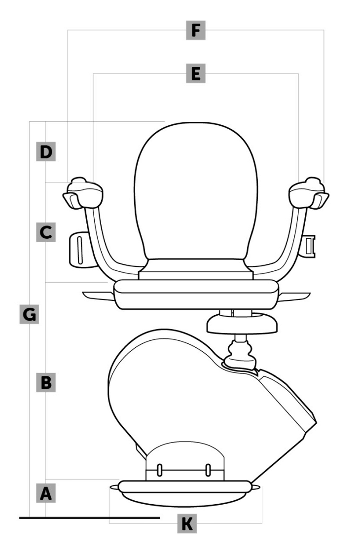 Acorn outdoor Stairlift front view